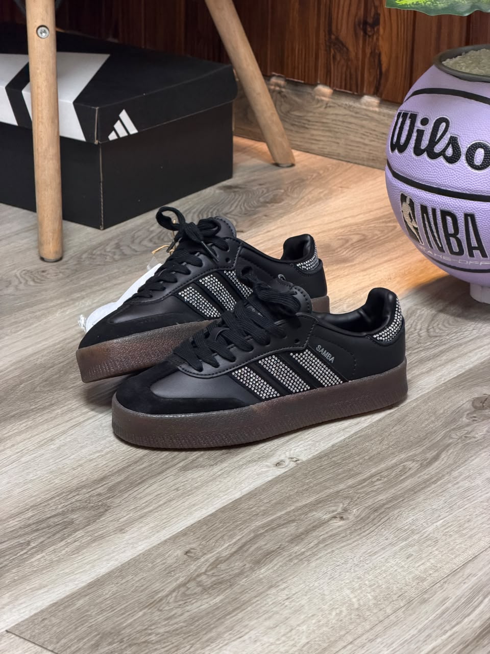 ADIDAS SAMBA PLATAFORMA NEGRO PERLADA