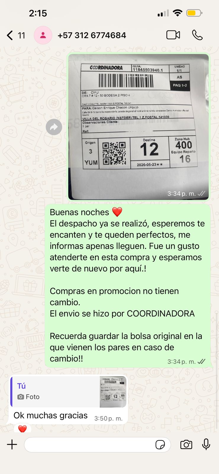 Cliente satisfecho